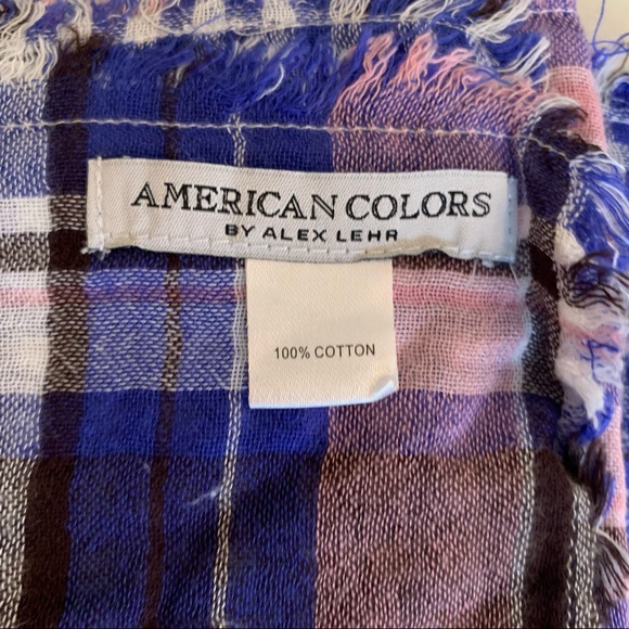 Alex Lehr | American Colors | Reversible Contrast Plaid Scarf | NWOT - Picture 3 of 5